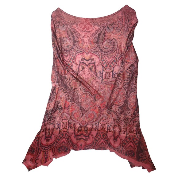One World Women's 3X Pink Paisley Print Blouse - Picture 4 of 8